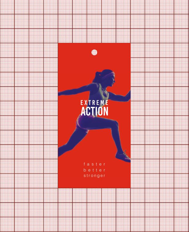 Этикетка бумажная Extreme action (sport) 50*100мм красный, черный, шт. Этикетка бумага