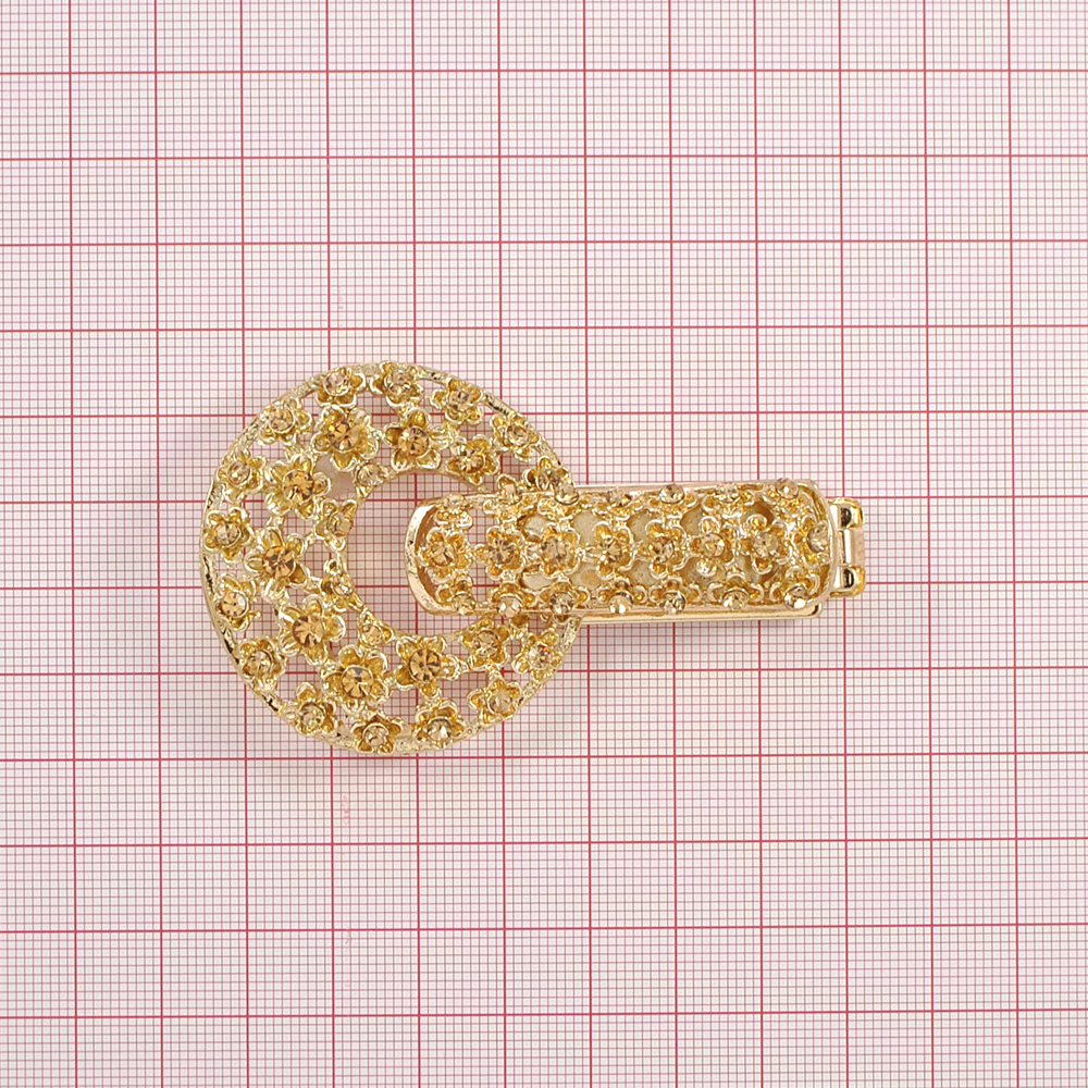 Клипса шубная 3279431 GOLD, топаз камни, шт. Клипсы шубные, крючки