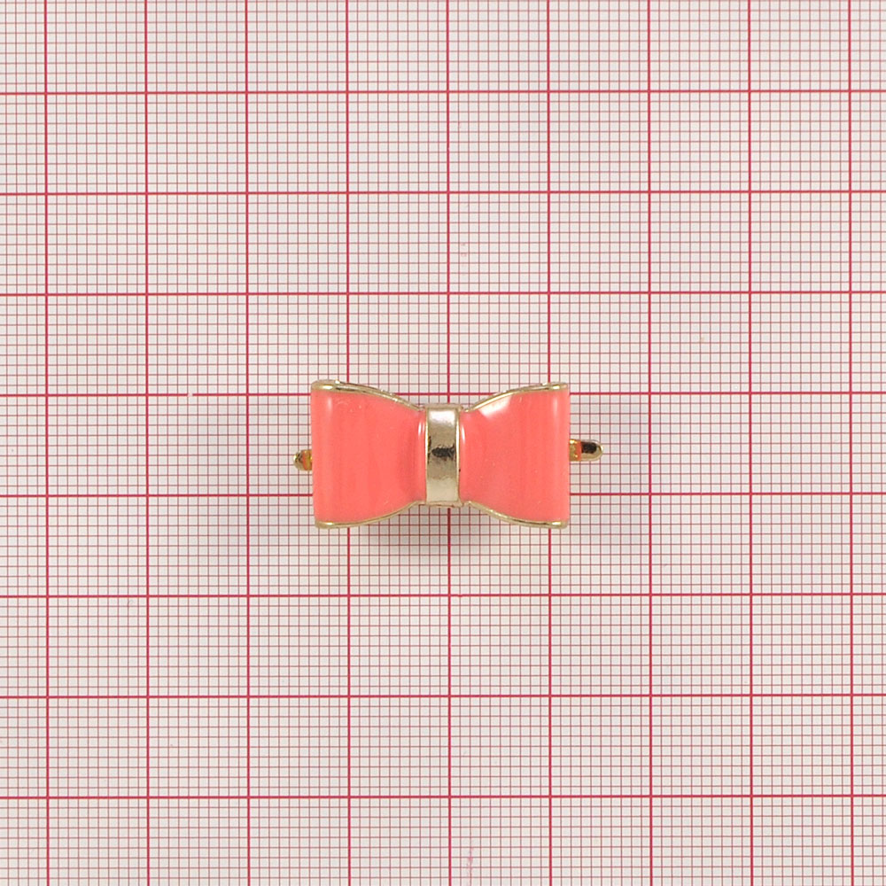 Краб металл Бант-бабочка 2,5см GOLD, эмаль коралл., камни, шт . Крабы Металл Геометрия Декор