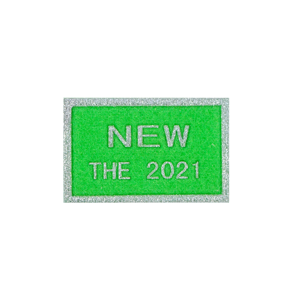 Лейба Шеврон ткань войлок NEW THE 2021, 3,5*5,5см, зеленый, серебро, шт. Лейба Войлок, Ворс