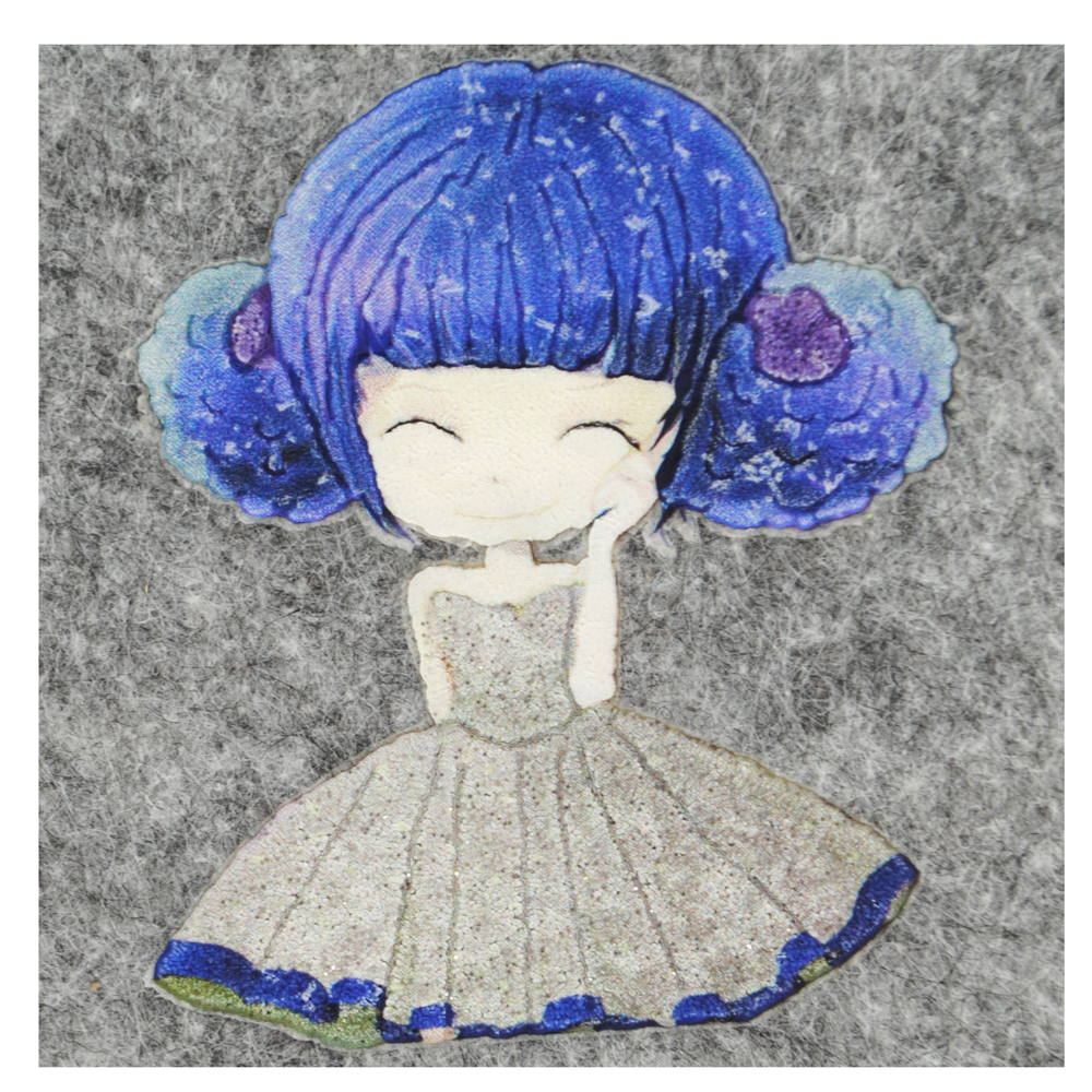 Термоаппликация Девочка фиалка маленькая 5,3*6см., бежевая, шт. Термопереводки Детские