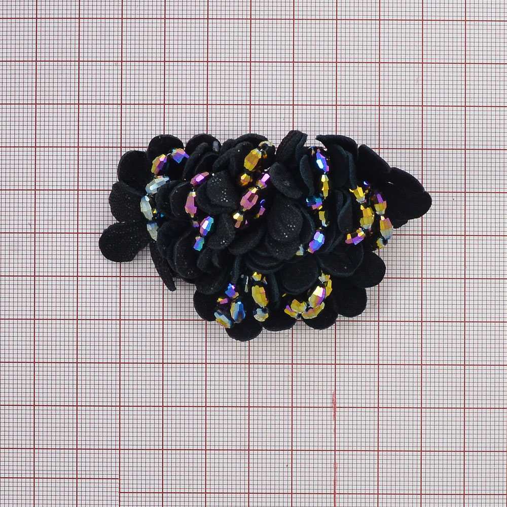 Аппликация декор черный Бусины. Аппликация Декор