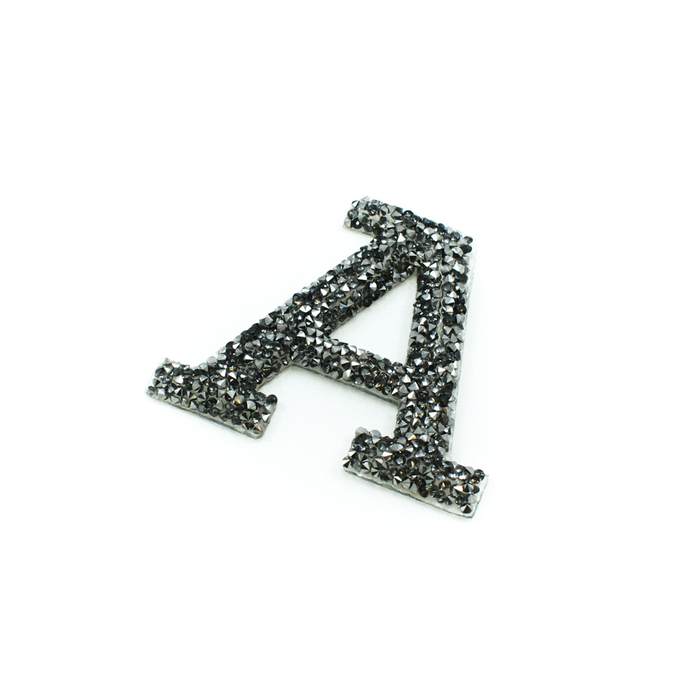Аппликация клеевая стразы A 6*5см, черные (графит) камни, бусины. Аппликации клеевые Стразы комб.