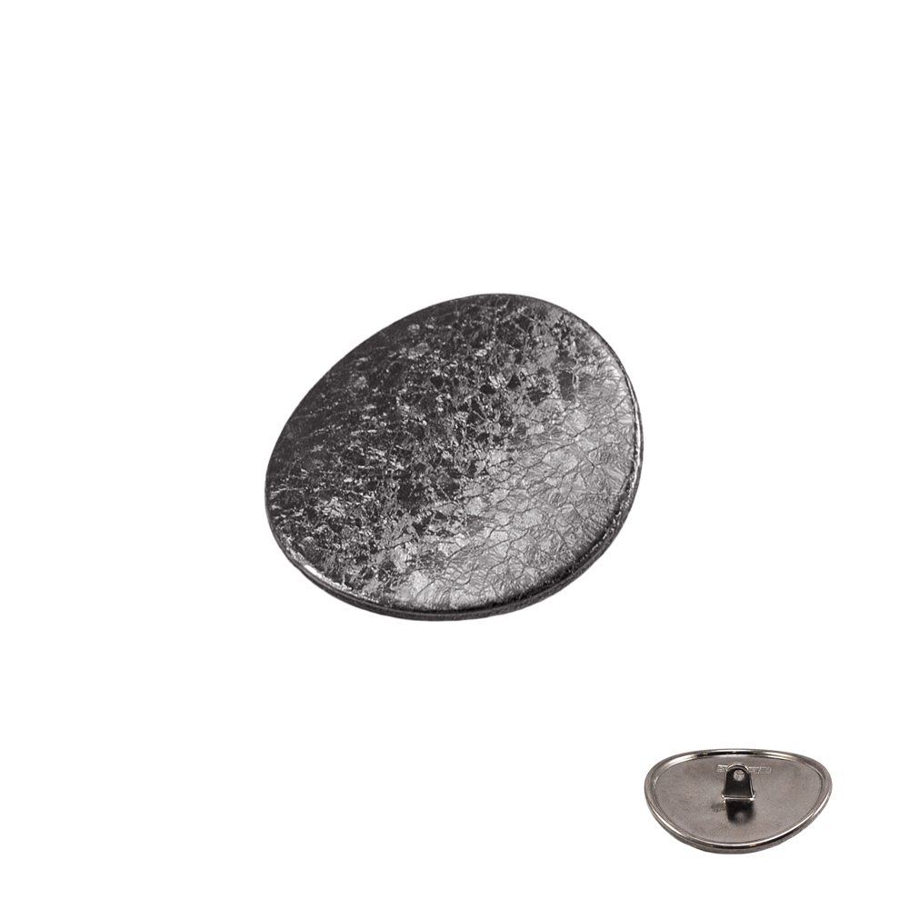 Пуговица металл круглая 38мм, черная фольга, шт. Пуговица Металл