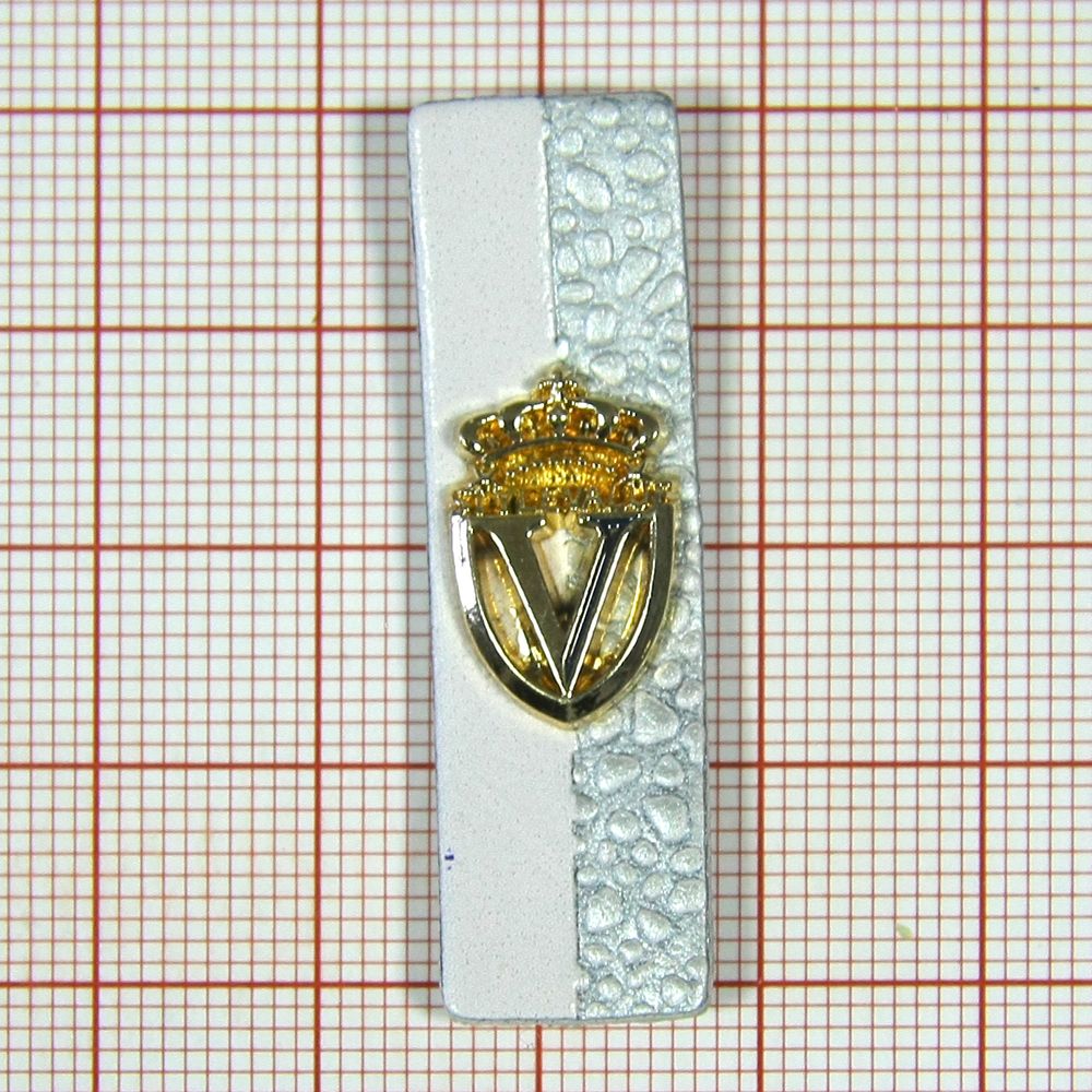 Лейба кожзам V Style Value 42*12мм белая, серебро, GOLD. Лейба Кожзам