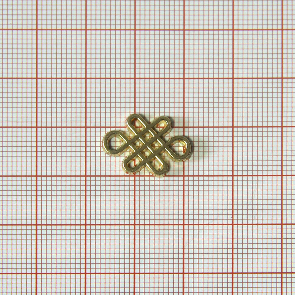 Лейба металл Плетенка фигурная 18*12мм пришивная, GOLD. Лейба Металл