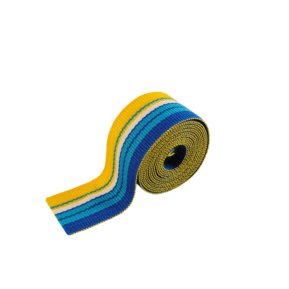 Тесьма тканевая пришивная 2см, желтый, белый, голубой, синий, 50ярд. Тесьма