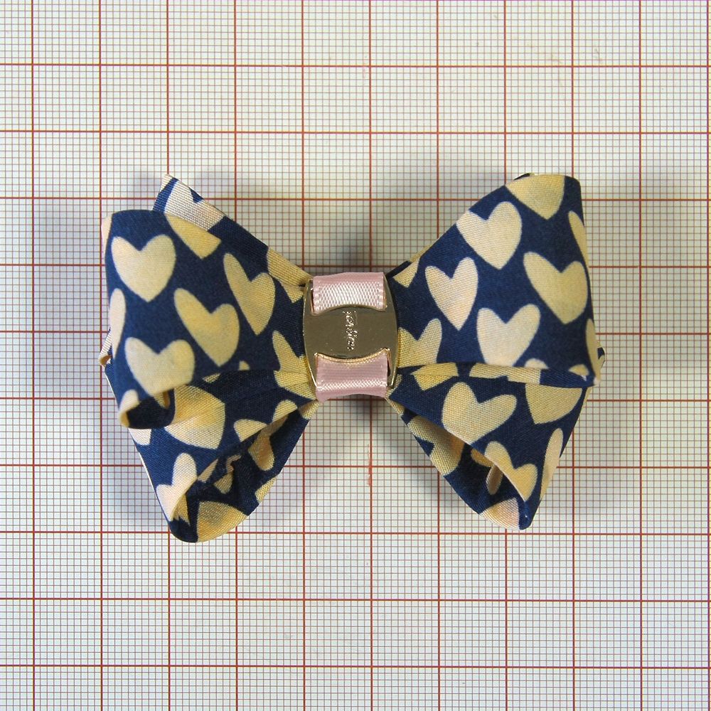 Аппликация декор обувная FF-044 сине-бежевый бантик Сердечки, шт. Аппликации Пришивные Цветы Банты