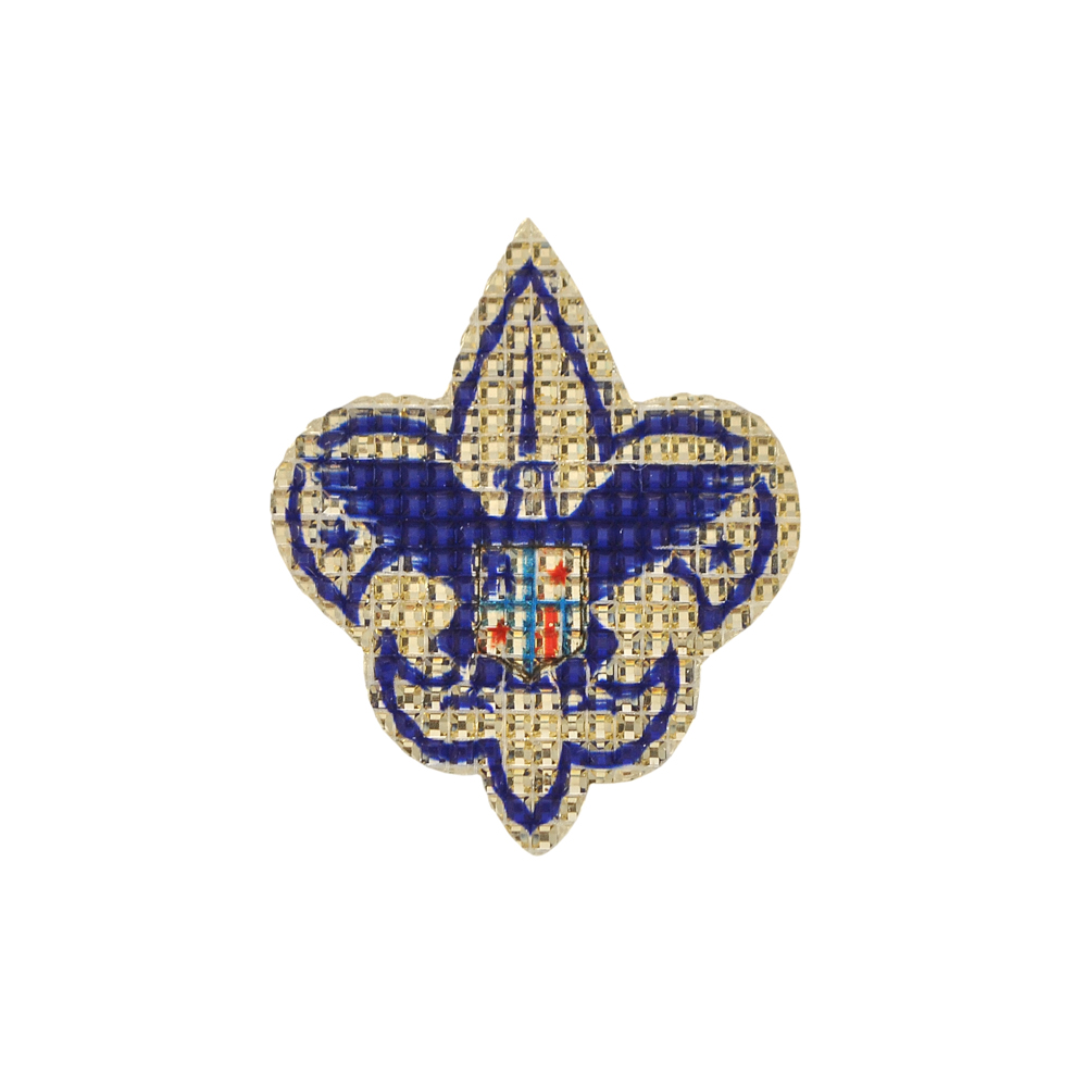 Аппликация клеевая резиновая D135 Лилия 45*53мм светло-желтая, темно-синий рисунок, шт. Аппликации клеевые Резина, Силикон