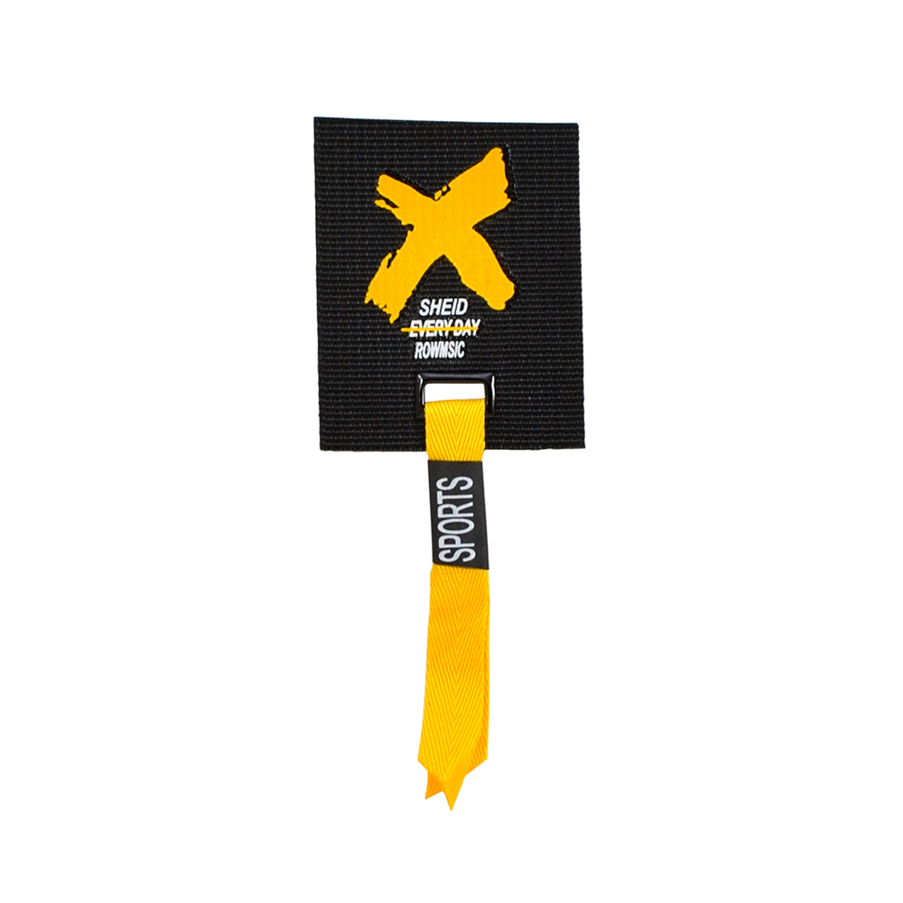 Лейба тканевая с подвеской SPORTS Крестик, 5*6см, черный, белый, желтый, шт. Лейба Ткань