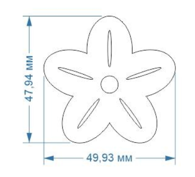 Аппликация, Цветок, 4,99*4,79см, лазер, плёнка 62332, шт. Термоаппликация плоттер/лазер