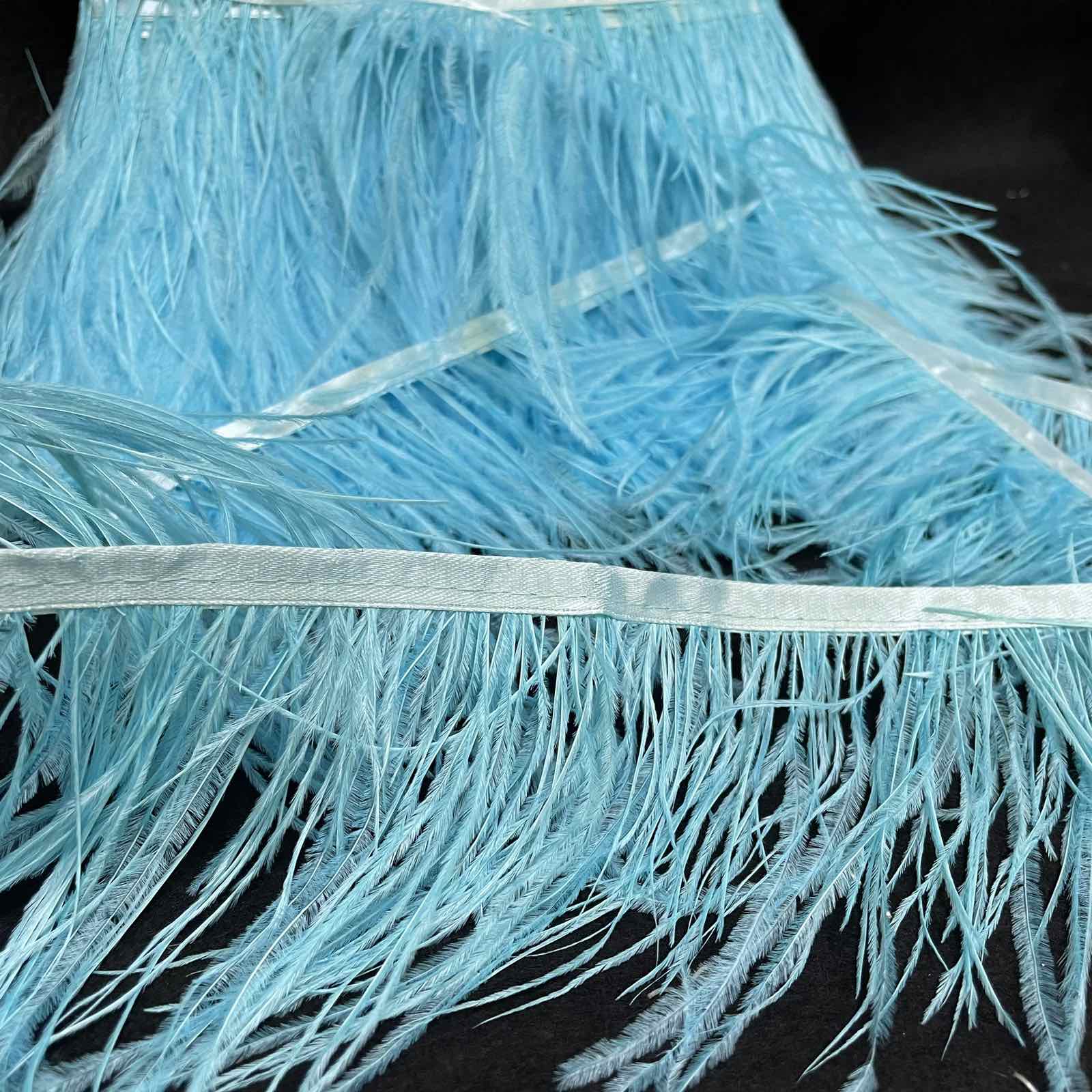 Перья в рулоне 10-14см, лазурный, ярд. Перья