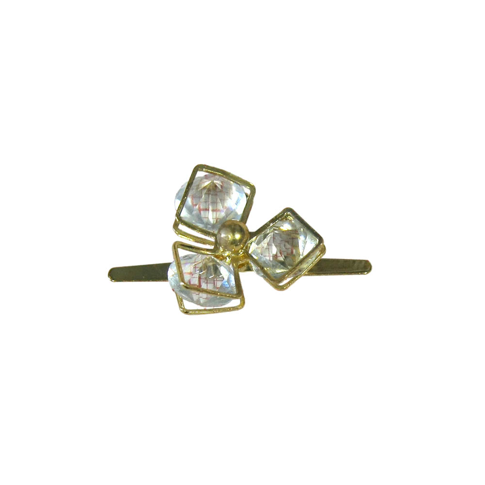 Краб металл Пропеллер Ромбы3 21мм GOLD, камни кристалл 10мм. Крабы Металл Геометрия Декор