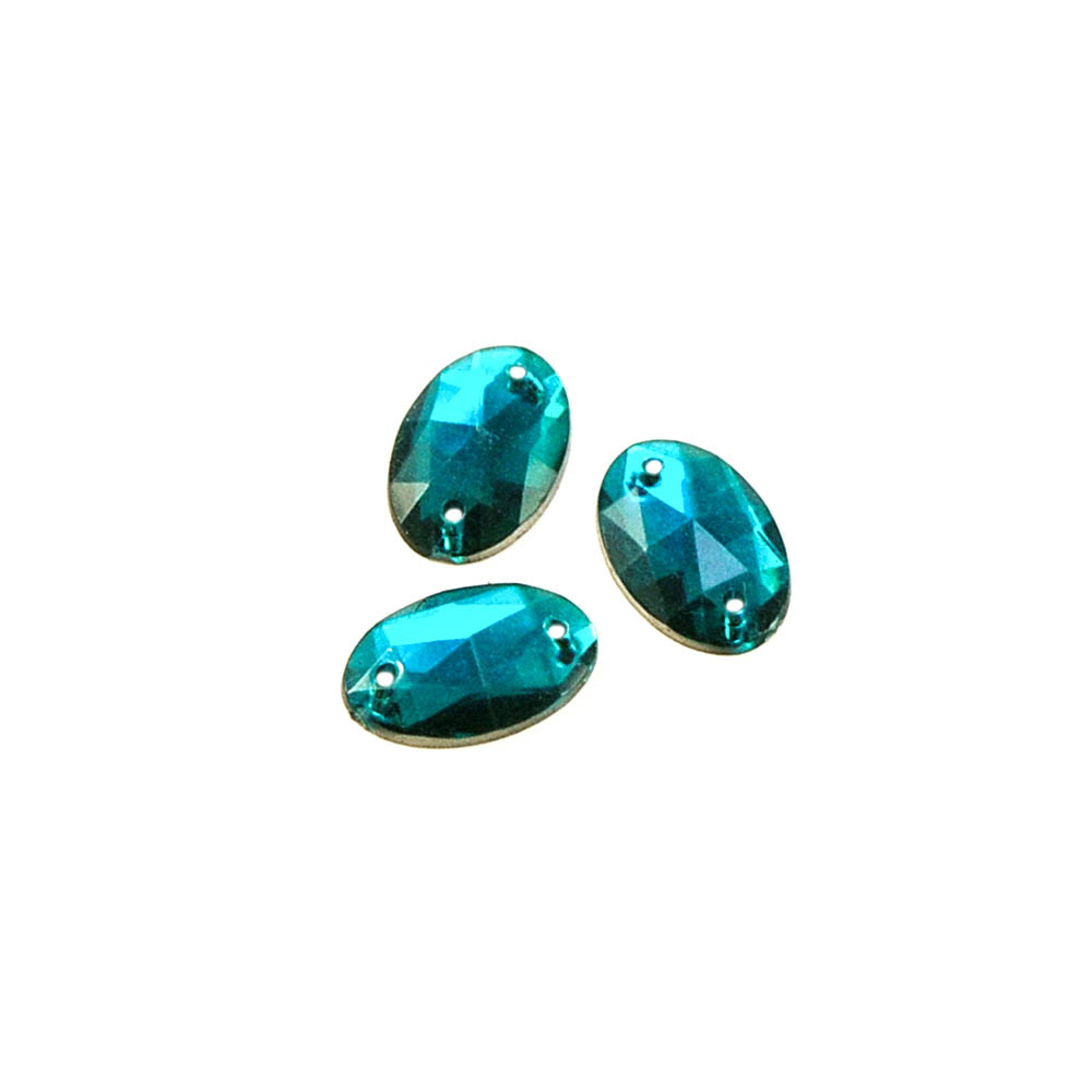 Стразы Д пришивн. овал 8*12мм изумруд 24, 1тыс.шт. Стразы пришивные
