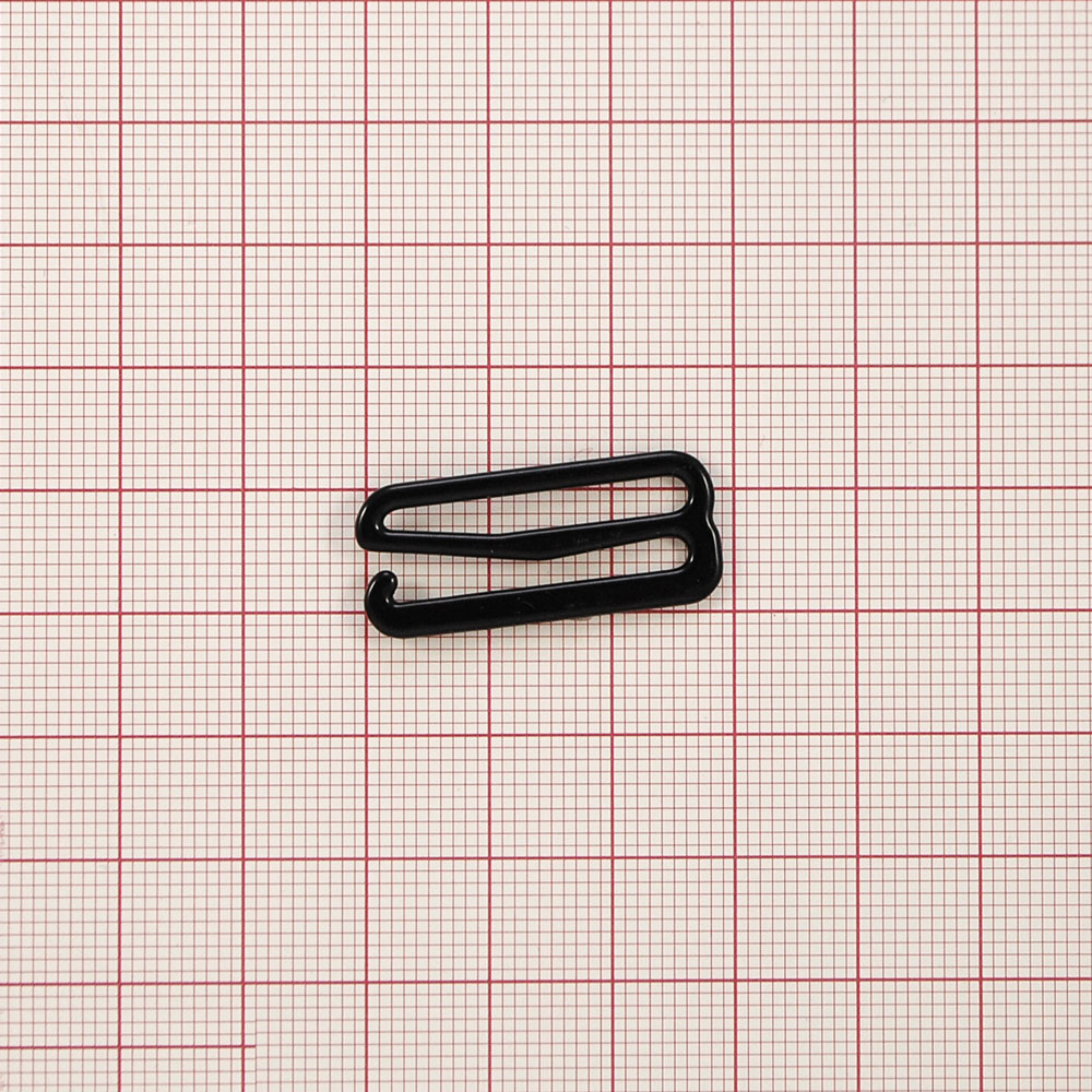 Крючок бельевой металл Прямоугольник, 25*7мм (внутр.), 29,4*12,6мм (внешн.), черный, 1т.шт, уп. Крючок бельевой