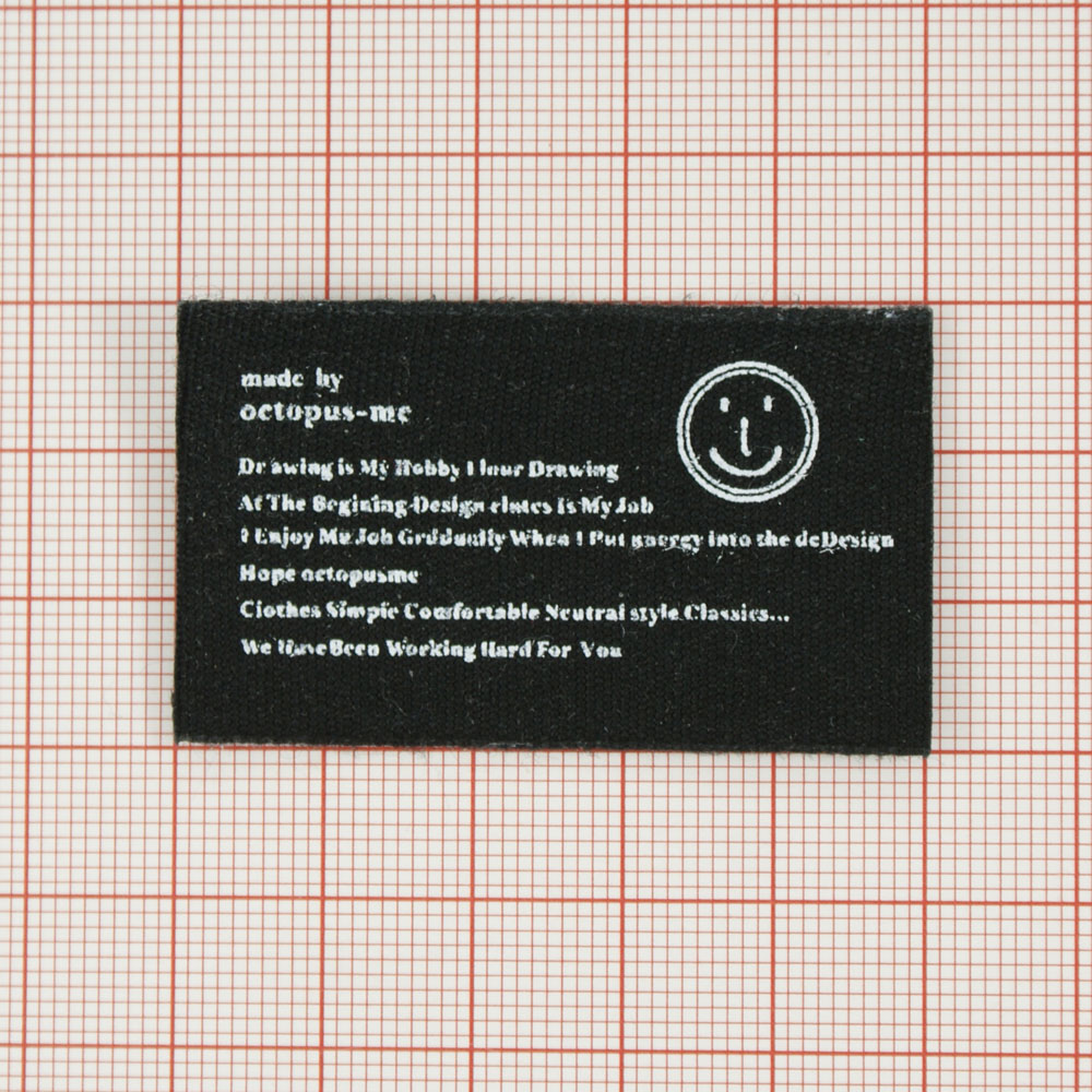 Нашивка тканевая Смайлик 3*5см черный фон, белый рисунок, буквы, шт. Нашивка Ткань