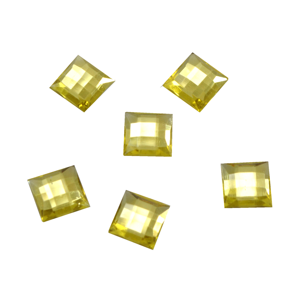 Стразы Д на клей, квадрат 10*10мм лимон 23, 1тыс.шт. Стразы на клей