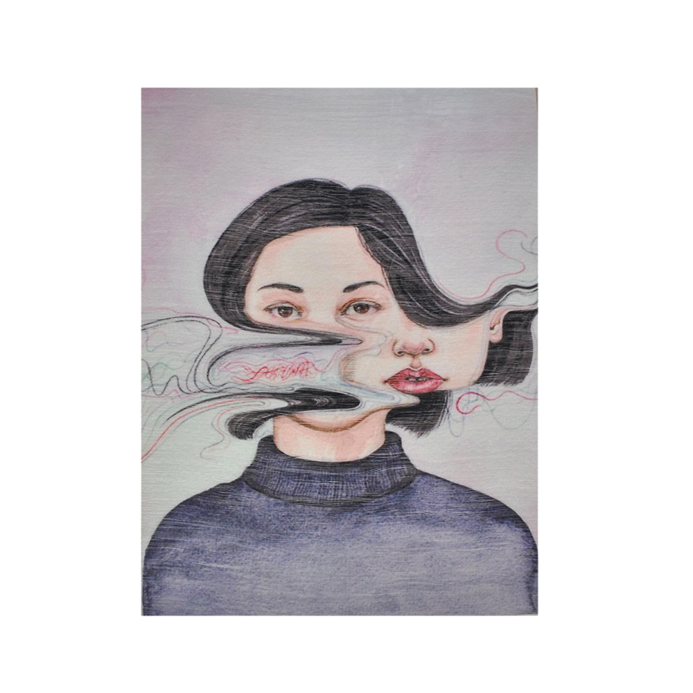 Аппликация пришивная Девочка, акварель 27*22см цветная, шт. Аппликации Пришивные Постер