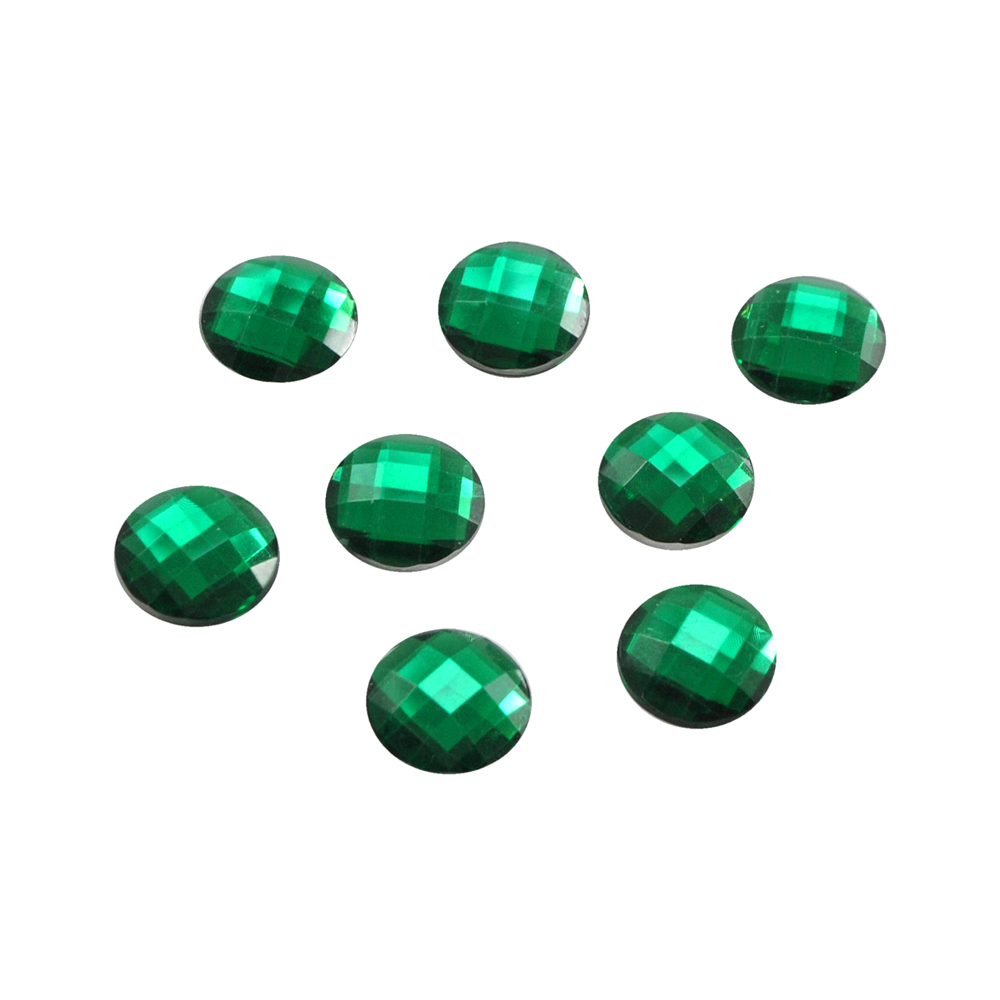 Стразы Д на клей, круг 14мм темн-зелен 18, 1тыс.шт. Стразы на клей