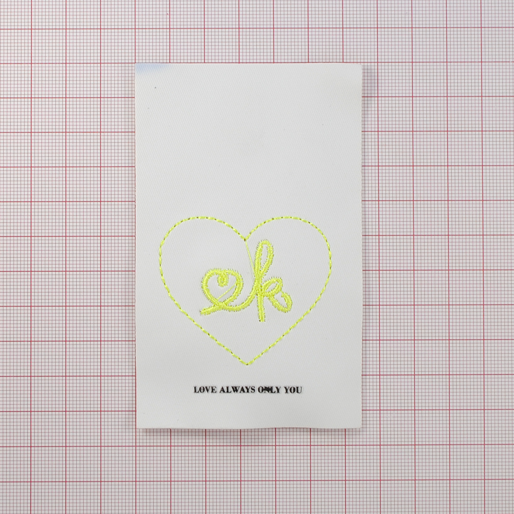 Лейба к/з love always only you 6,5*10,5см, бел., салат., чёрн., шт. Лейба Кожзам
