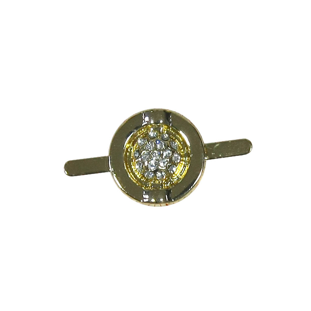 Краб металл Полусфера в кольце 13мм GOLD, белые камни, шт. Крабы Металл Геометрия Декор