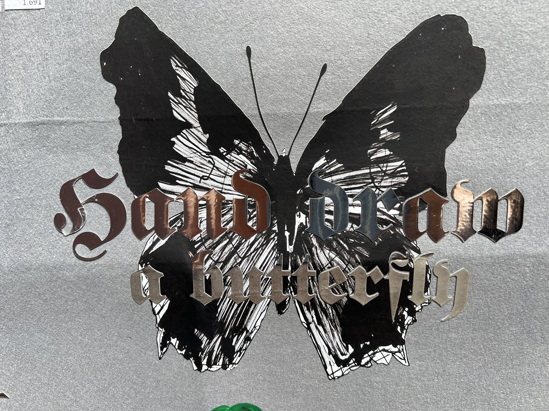 Термоаппликация Бабочка, 26*22см, Sand dram a butterfly. Термопереводки Резиновые, Термопленка