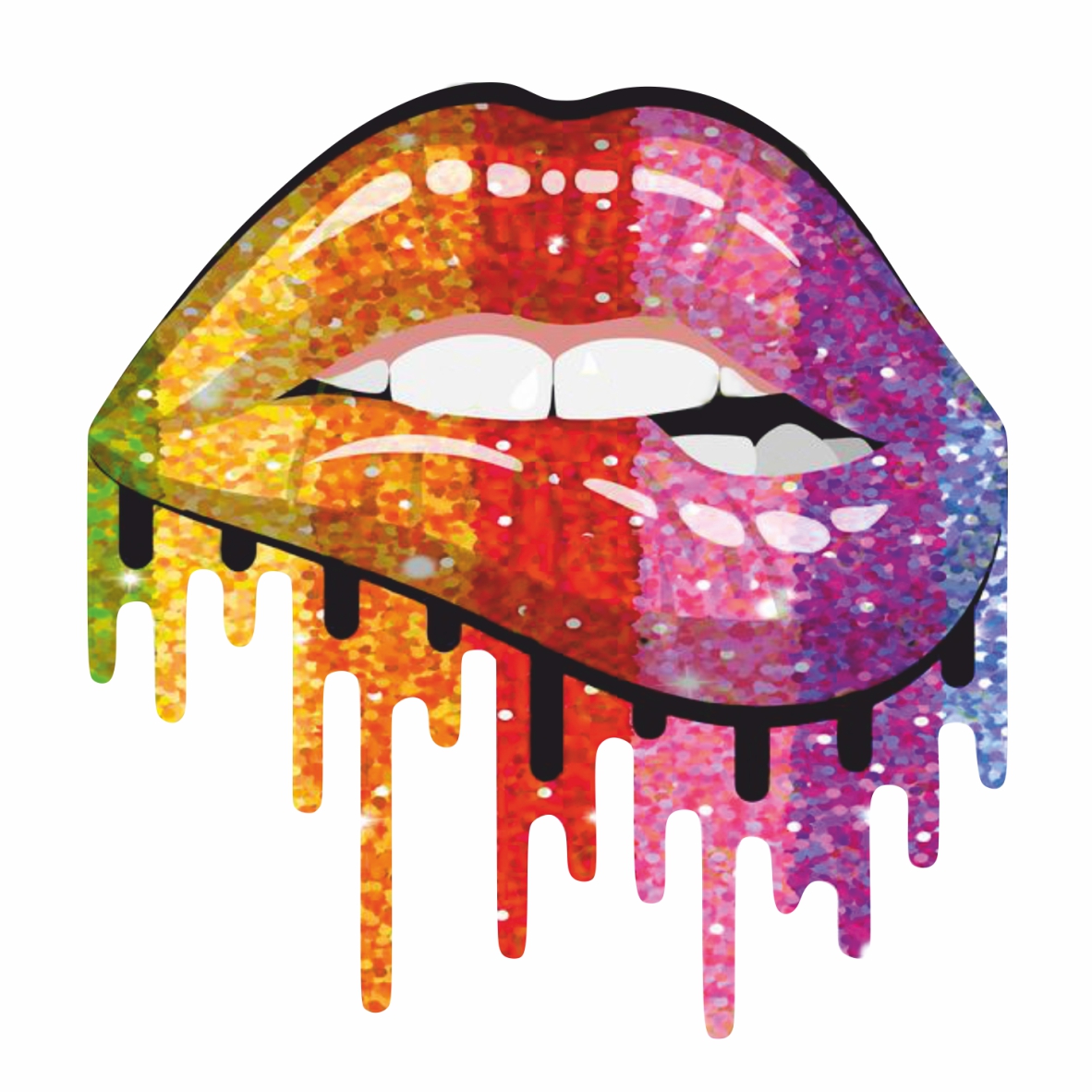 Термоаппликация Губы №22-5 (радужные) большие 19,8*19см, шт. Термопереводки Сердца и Губы