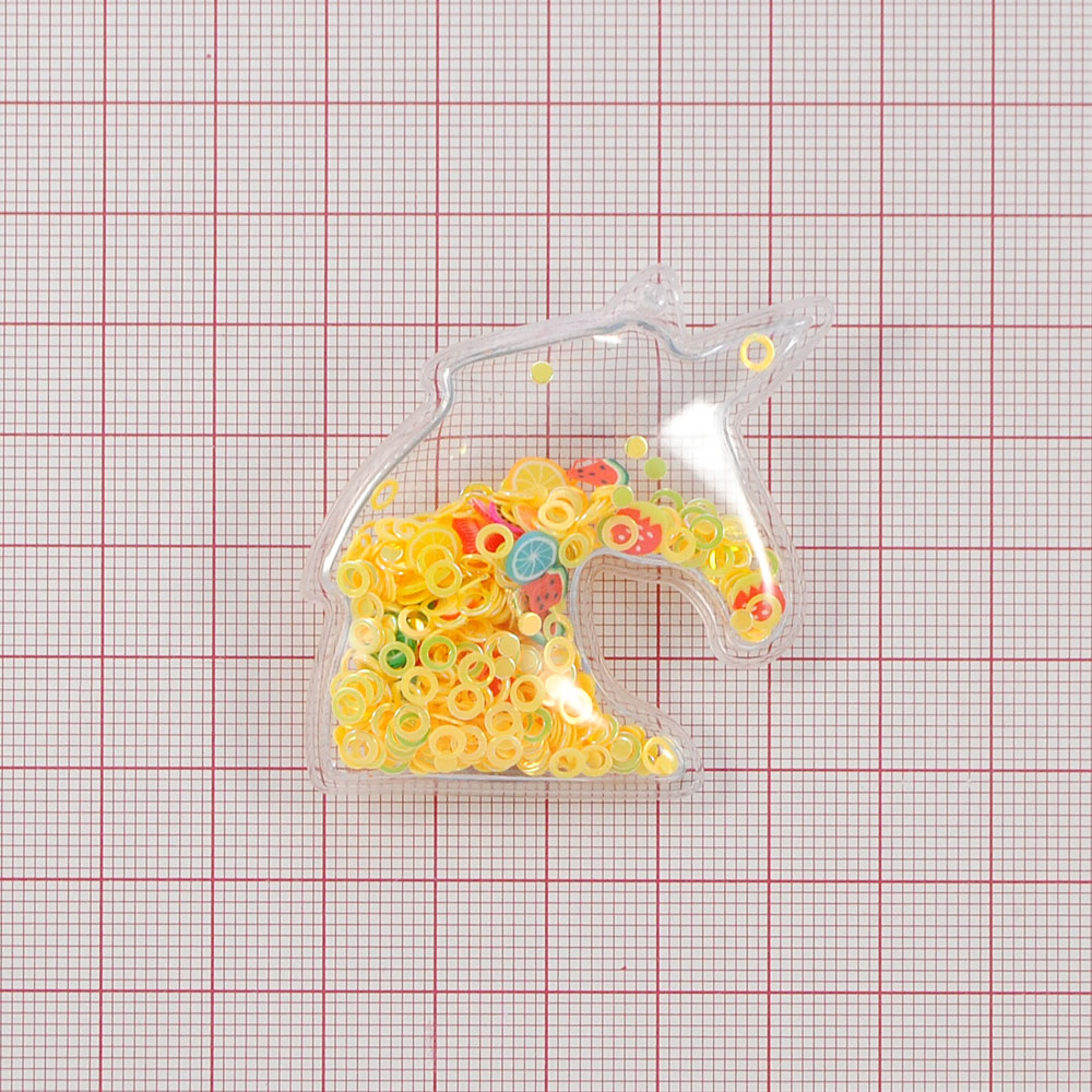 Аппликация пришивная силиконовая Аквариум Единорог, 6,5*5см, желтый, красный, зеленый, синий, шт. Аппликации Пришивные Резина, Силикон