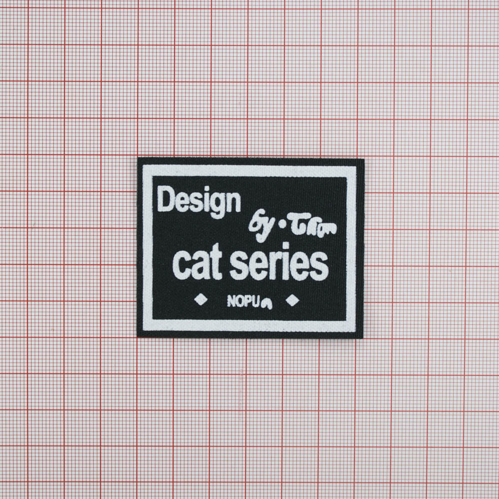 Нашивка кожзам Cat series 61*48мм черно-серый, шт. Нашивка Кожзам
