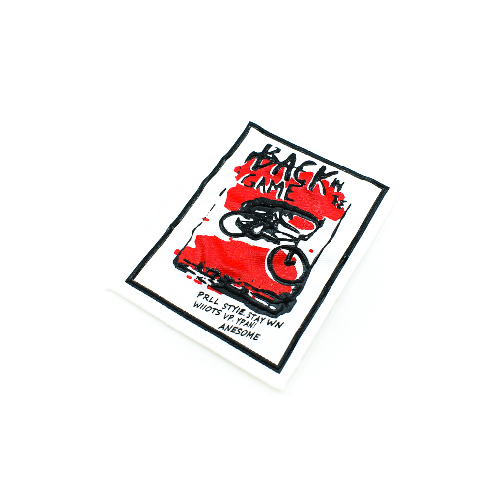 Нашивка тканевая BACK in the GAME 11,2*8,6см белый, черный, красный, шт. Нашивка Вышивка, Ткань