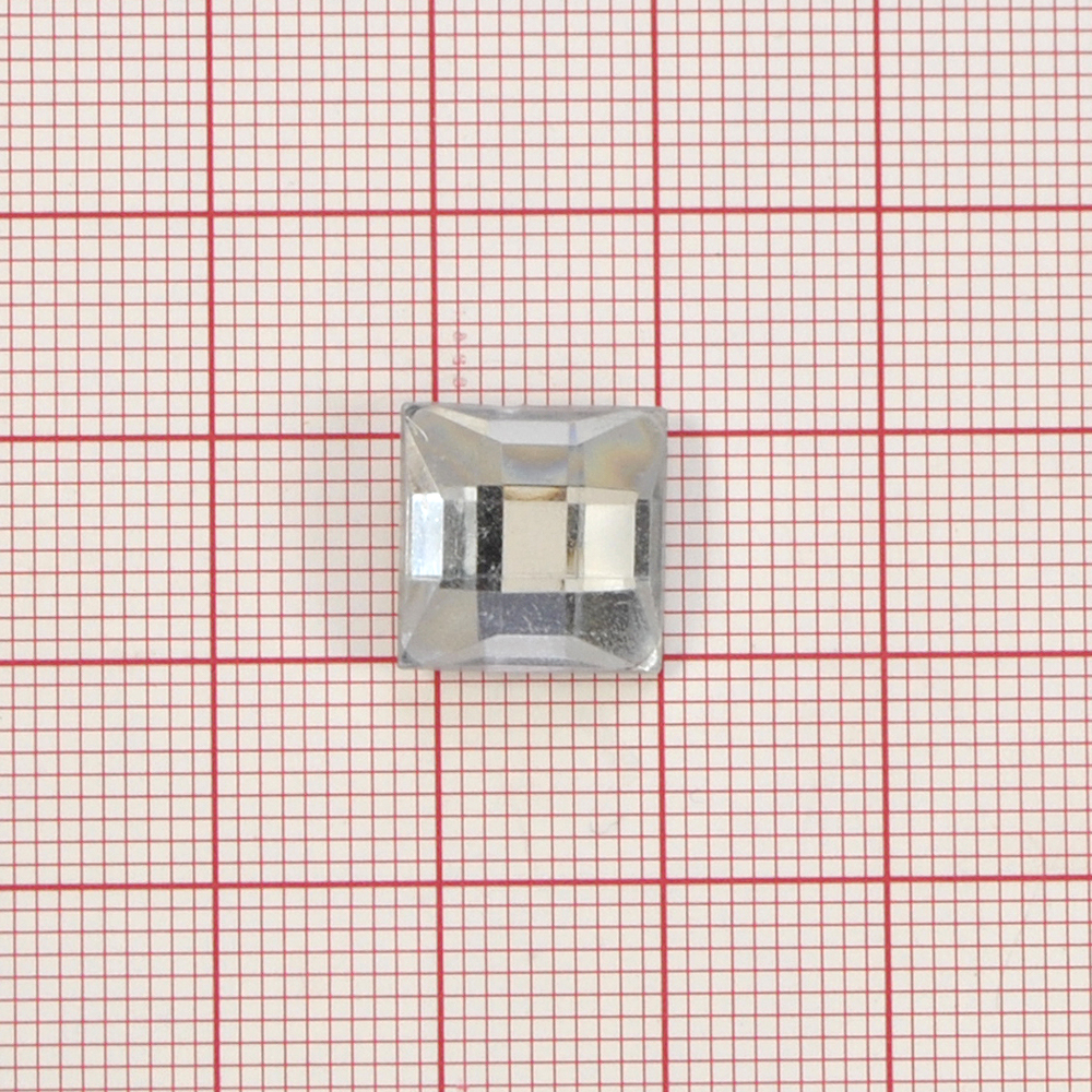 Стразы Д на клей, квадрат 12*12мм бел.кристал 38, 1тыс.шт. Стразы на клей