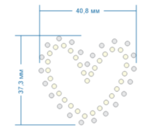 Аппликация из страз Сердце, 4,08*3,73cм, SS6 25854, 32585, шт. Аппликация клеевая