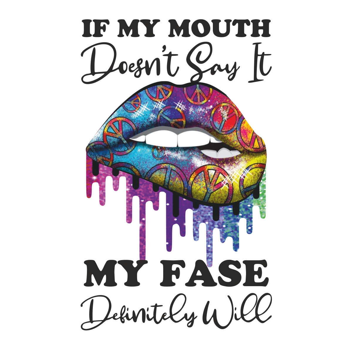 Термоаппликация Губы №22-3 (надпись If ty mouth…) 19*31см, шт. Термопереводки Сердца и Губы