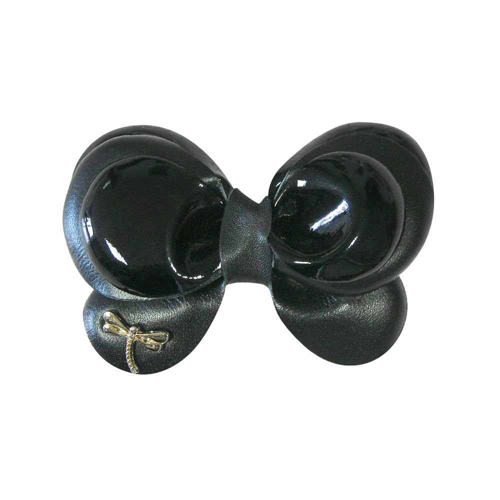 Аппликация декор обувная LF0270 9*5,5см черный бантик-лак шт. Аппликации Пришивные Цветы Банты