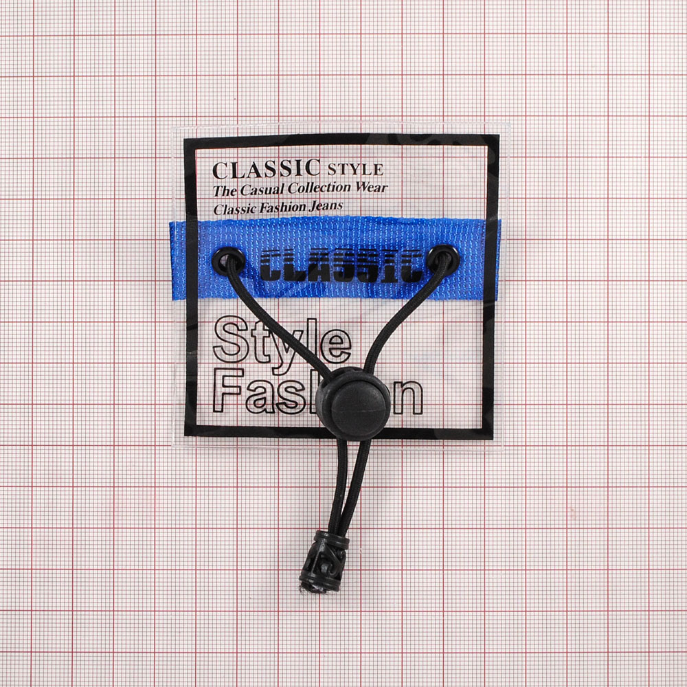 Лейба клеенка, шнурки с фиксатором Style Fashion, 7.5*7.5см, черный, синий,  прозрачный, шт. Лейба Клеенка