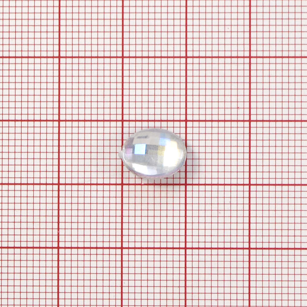 Стразы Д на клей, овал 8*10мм бел.хамелеон 38АВ, 1тыс.шт. Стразы на клей