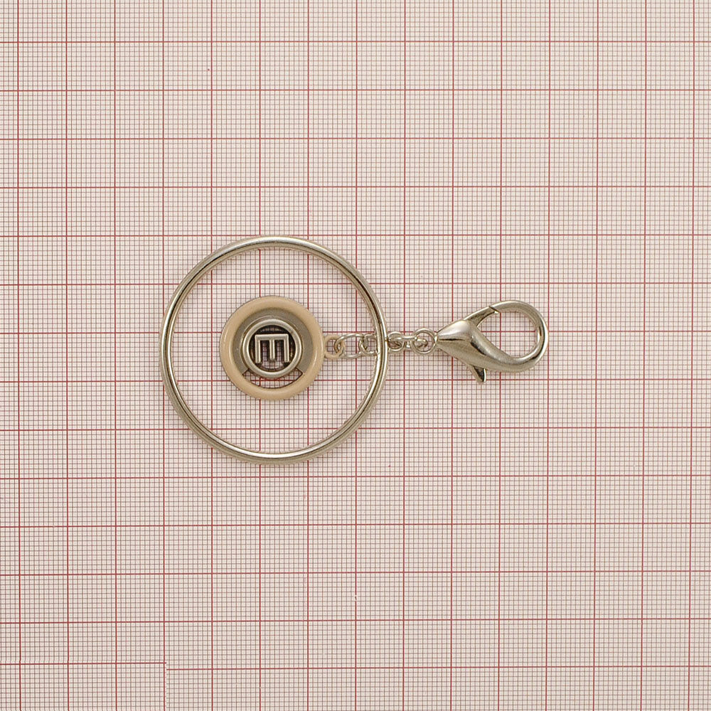 Подвеска металл E, 8*4,7см, никель и бежевый, шт.. Подвески