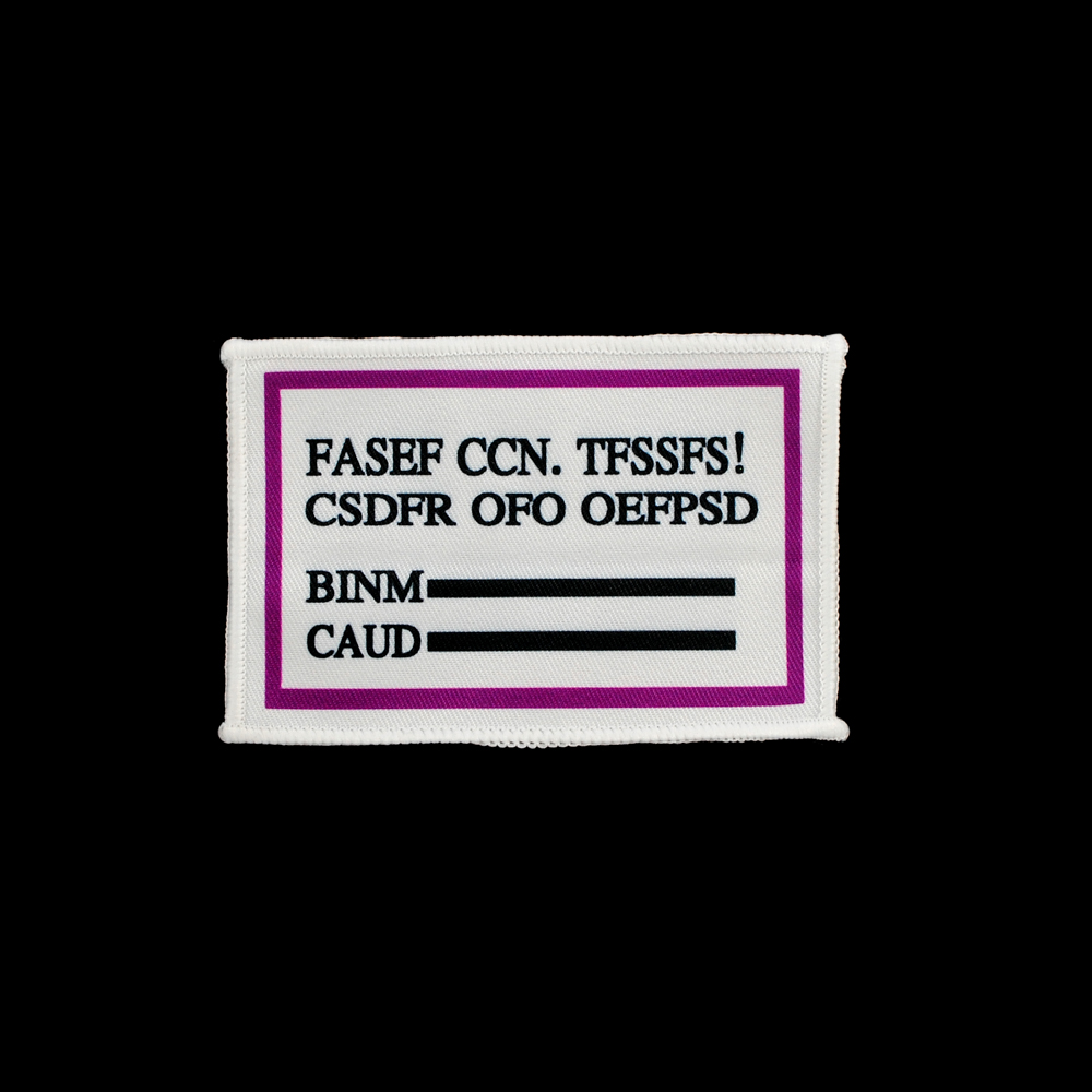 Нашивка тканевая FASEF CCN.TFSSFS 11,5*7,8см, прямоугольная, белая, черный, фиолетовый, шт. Нашивка Вышивка, Ткань