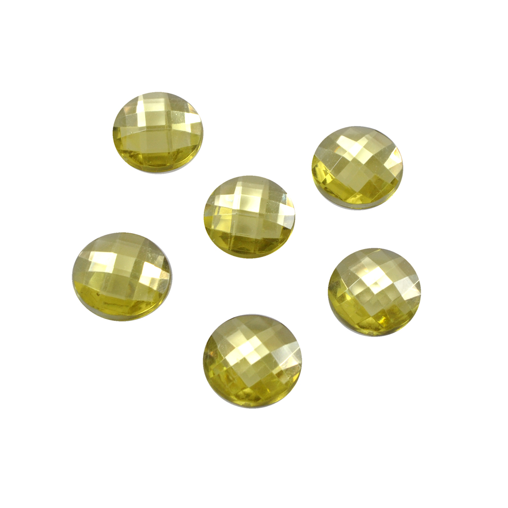 Стразы Д на клей, круг 20мм лимон 23, 1тыс.шт. Стразы на клей