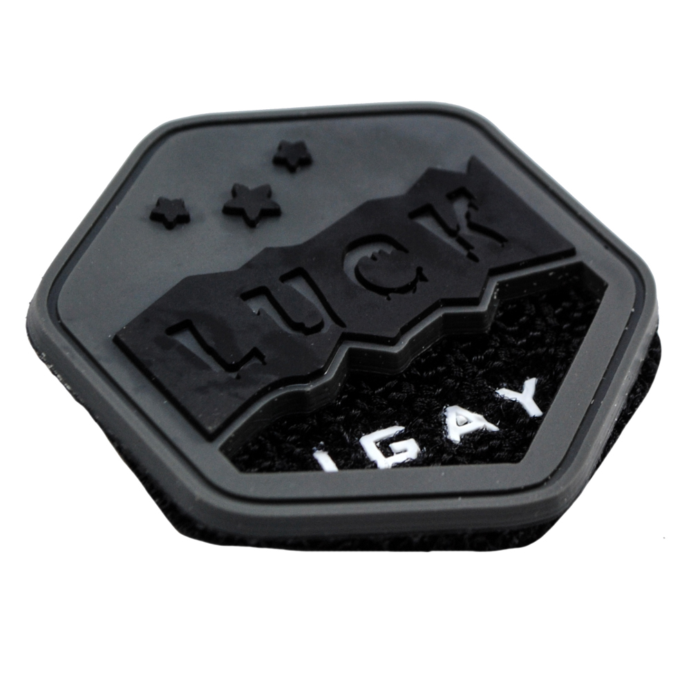 Лейба рез., LUCK JGAY, на липучке, черный, серый, 4,5*5см, шт.. Лейба Резина