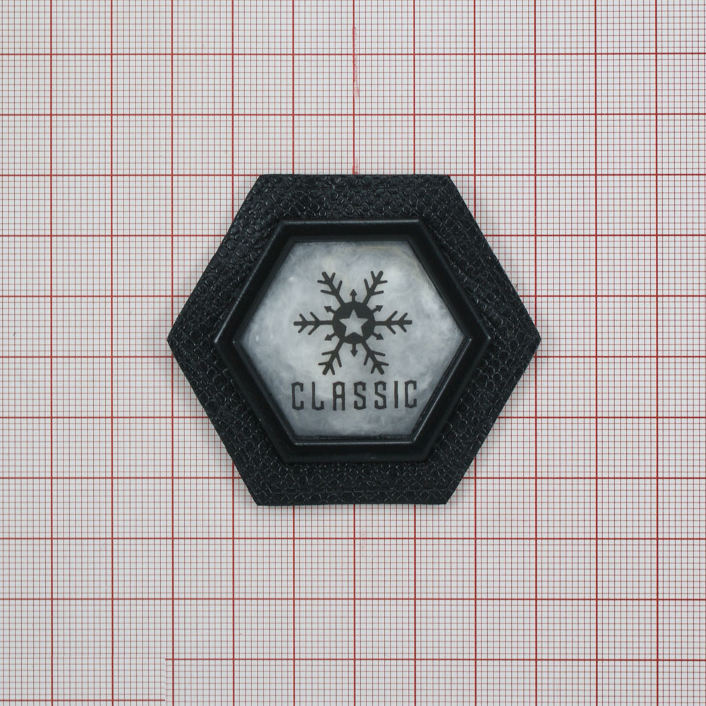 Лейба п/у и наполнитель Снежинка 5,5*6см черный, белый. Лейба Кожзам