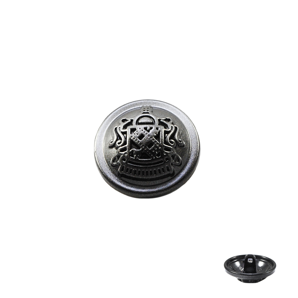 Пуговица металлическая круглая Герб 25мм, черный, шт. Пуговица Металл