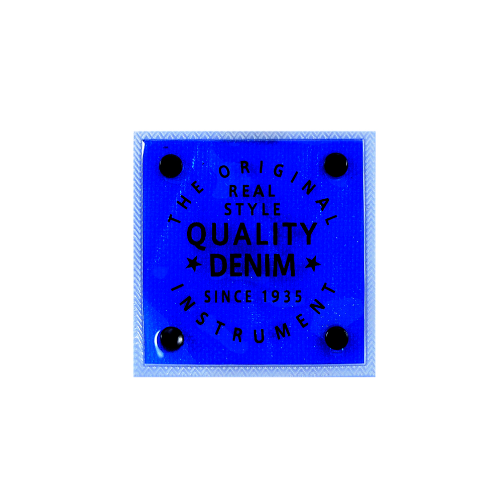 Лейба клеенка и ткань с хольнитенами QUALITY DENIM, 5*5см, черный, синий, белый, шт. Лейба Клеенка