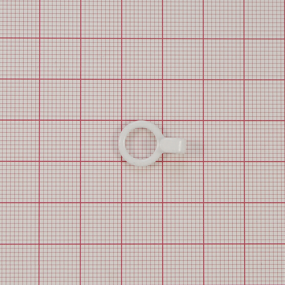 Крючок бельевой металл Кольцо, 8мм (внутр.), 11,2мм (внешн.), длина 16,3мм, белый, 1т.шт, уп. Крючок бельевой