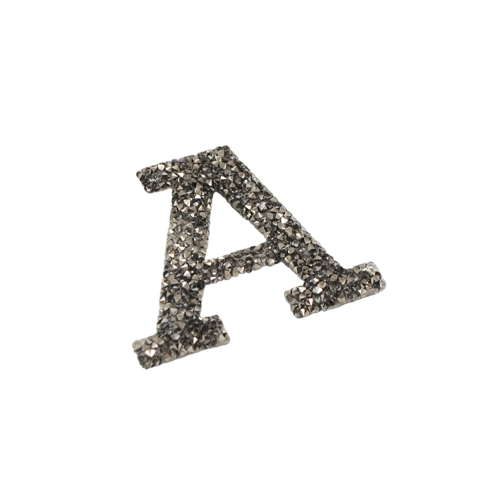 Аппликация клеевая стразы A 6*5см, черные (графит) камни, бусины. Аппликации клеевые Стразы комб.