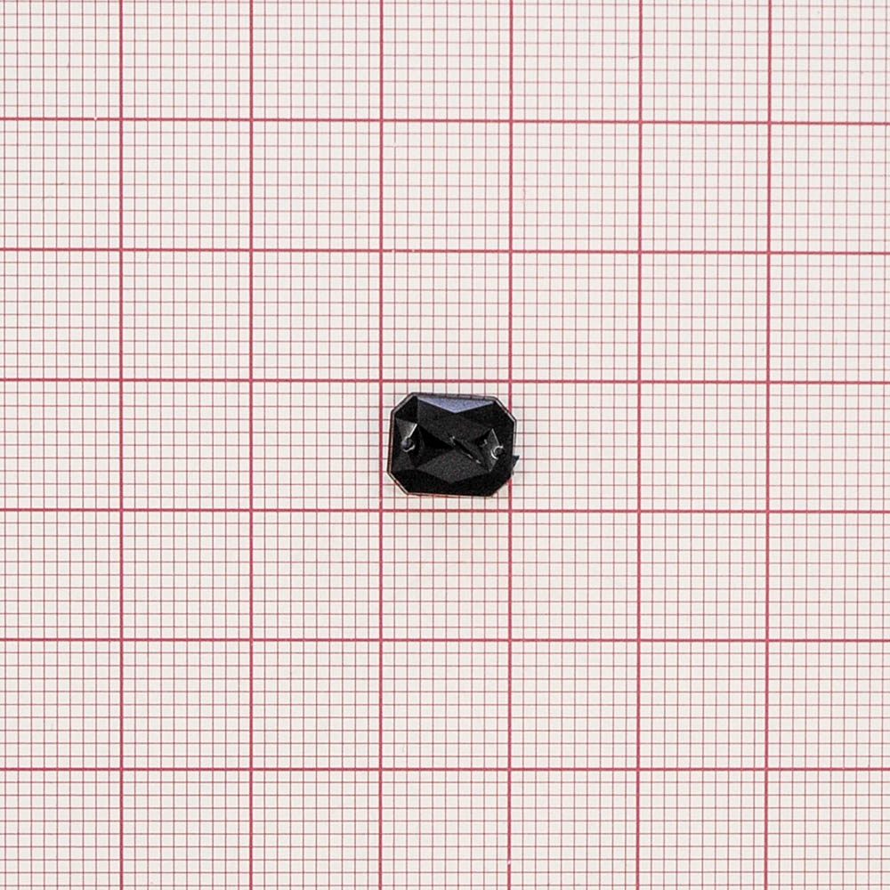 Стразы Д пришивн. многогран. 8*10мм черный 37, 1тыс.шт. Стразы пришивные