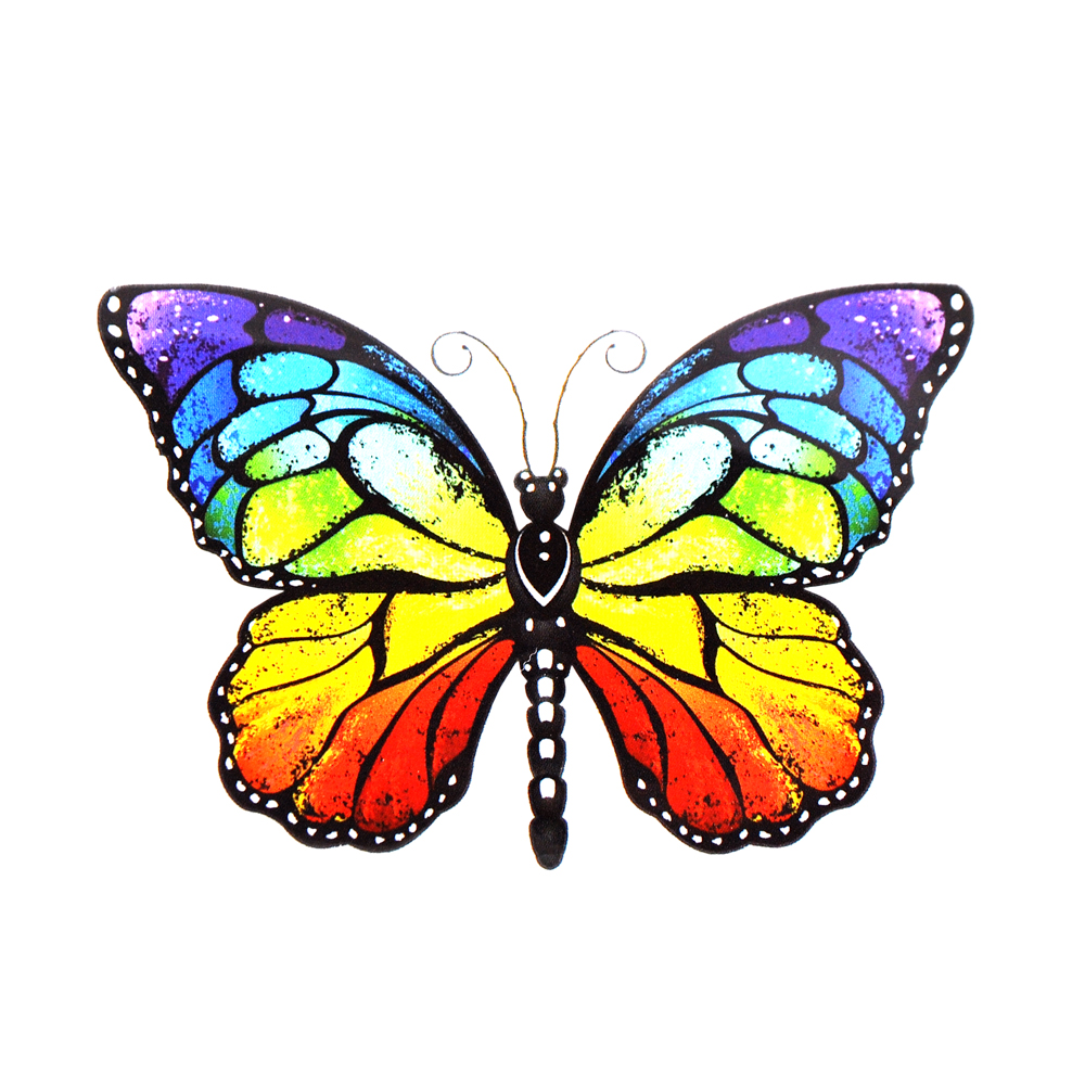 Термоаппликация Бабочка-разноцветная, 9*6см, радуга, шт. Термоаппликации Накатанный рисунок