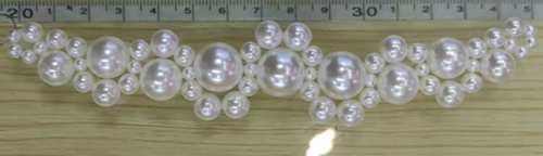 Перетяжка, жемчуг, с двух сторон застежки 15*2см, бел., шт. Перетяжка металл со стразами