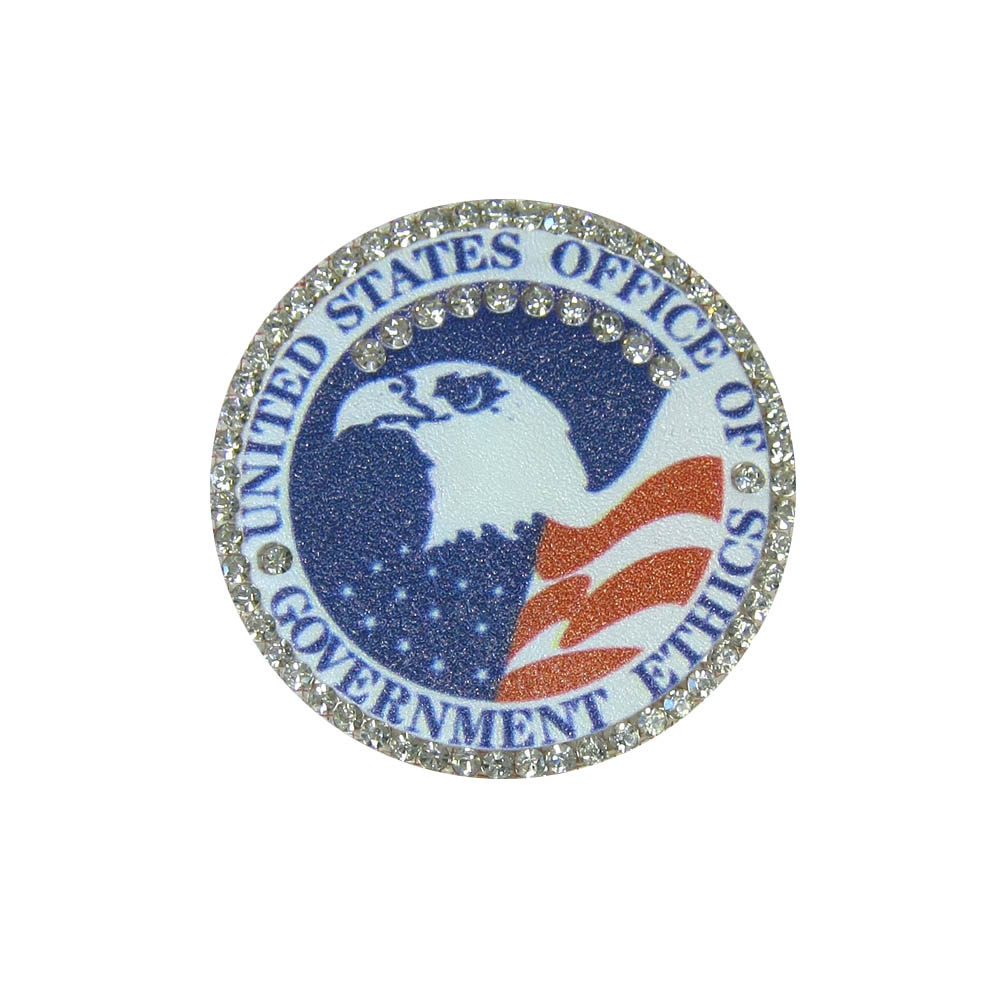 Аппликация клеевая кожзам стразы USA Орел 50мм белый, темно-синий, красный, белые камни, шт. Аппликации клеевые Кожзам