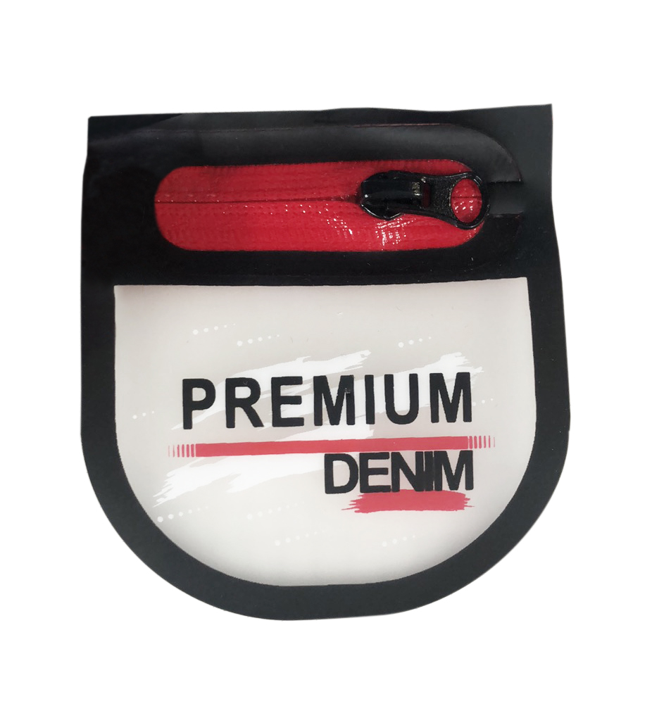 Лейба к/з с молнией PREMIUM DENIM, 7.3*7.5см, черный, красный, белый, прозрачный, шт. Лейба Кожзам